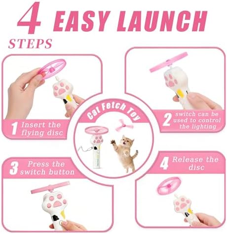 Cat Toy Disc, Interactive Cat Fetch Toy Flying Discs - Image 2