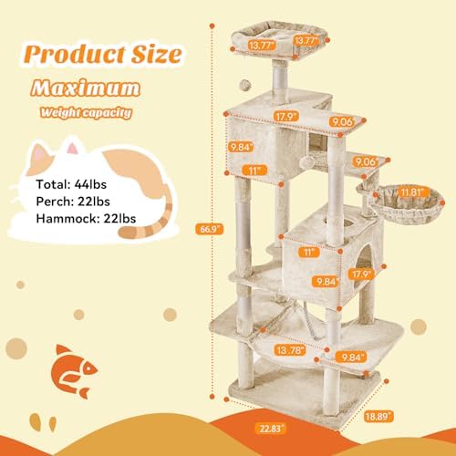 Sweetcrispy 66 Inch Cat Tree Tower - Image 6