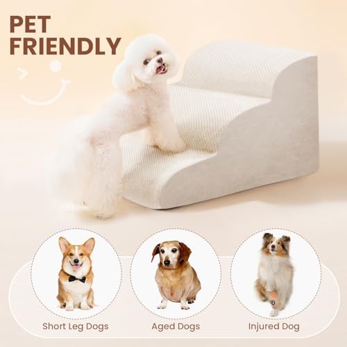 Dog Stairs for Small Dogs, High Density Foam Dog Ramp, Extra Wide Non-Slip Pet - Image 7