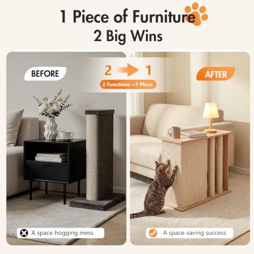 Cat Corner Side Table Scratcher, 2-in-1 Couch Protector from Cat Claws - Image 4