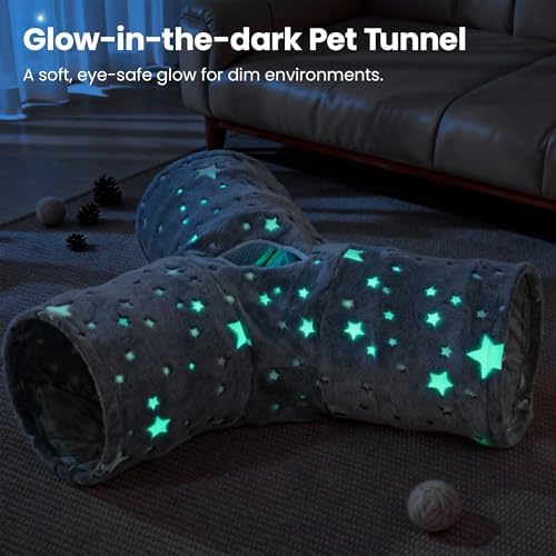 Tempcore 3-Way Cat Tunnel Toy, Collapsible, Self-Luminous Tube - Image 2
