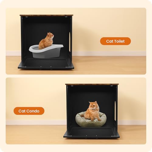 Dwanton Cat Litter Box Enclosure, Hidden Litter Box Furniture, 23.6 Inches - Image 7