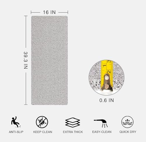 Nonslip Bathtub Mat, Anti Slip Bath Mat 0.6" Extra Thick, Quick Dry Bath Tub - Image 2