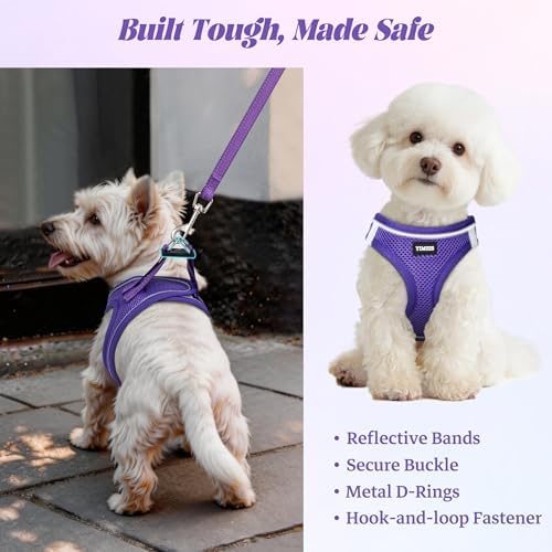 No Pull Dog Puppy Harness and Leash Set Reflective Mesh Vest Medium - Image 5