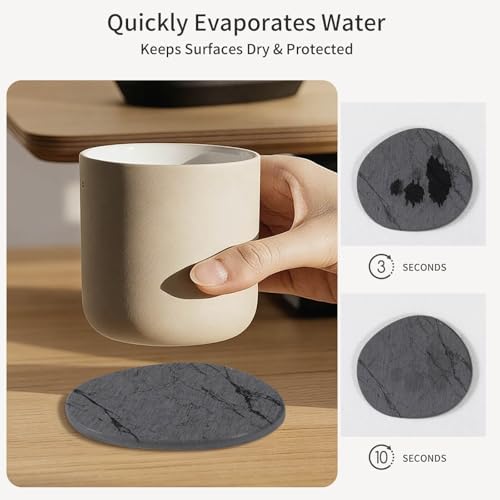 Diatomaceous Earth Coasters Set of 4，Super Absorbent Quick-Dry Heat-Resistant - Image 5