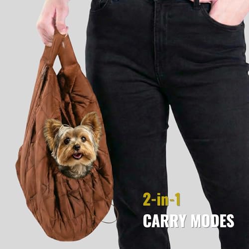 Small Dog Sling Carrier, Hands-Free Crossbody - Image 2