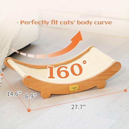 CHEERHOME PETS Sisal Cat Scratcher Bed, Wooden Cat Furniture - Image 3