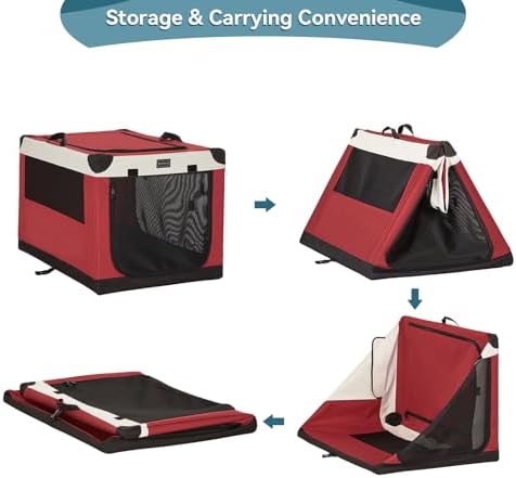 PETSFIT 26" Soft Portable Dog Crate – Patented Spiral Sturdy Frame, Collapsible - Image 6