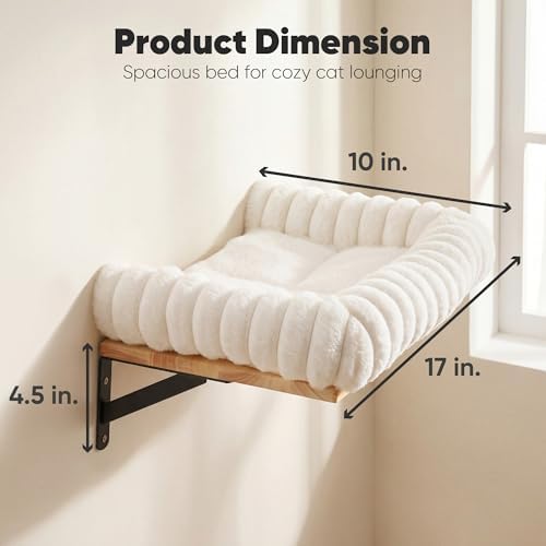FUKUMARU Cat Wall Shelves, 17 x 10 Inch, Soft Cushion - Image 3