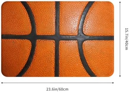 Basketball Texture Bath Mat Non-Slip Soft Microfiber Bathroom Rugs Washable - Image 3