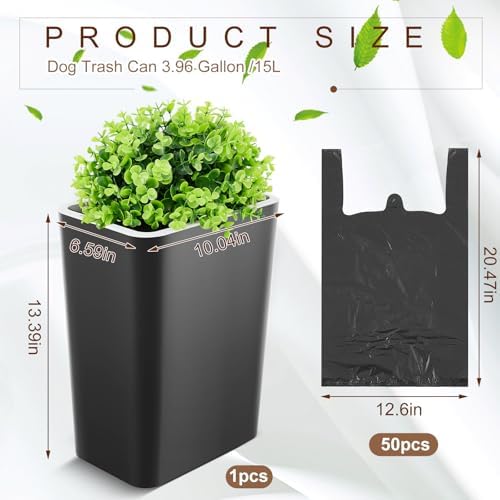 Jingmore Dog Poop Trash Can Outside 3.96 Gal/15 L - Image 2
