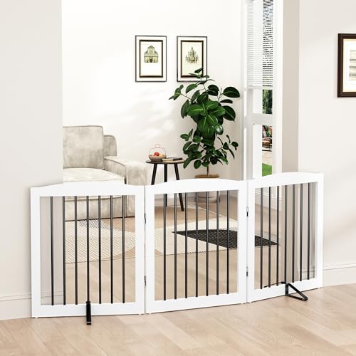 PUPETPO Freestanding Wooden Pet Gate by PUPETPO
