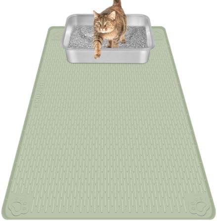 Silicone Cat Litter Mat for Litter Box 34”x22” Large Cat Mat by Bartuke