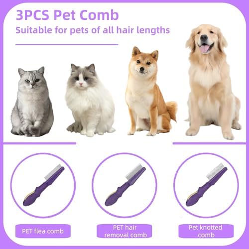 Temapex 3PCS Pet Comb for Grooming Long & Short Haired Cats & Dogs - Image 2