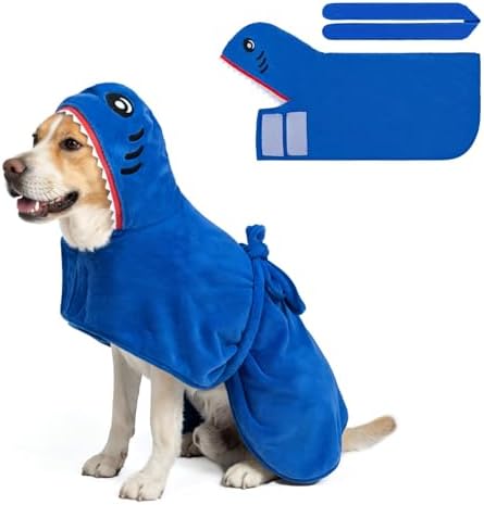 SCENEREAL Dog Bathrobe Fast Drying Towel Microfiber Dog Towel Robe by SCENEREAL