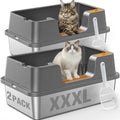 OROLEY 2PACK Stainless Steel Litter Box by OROLEY