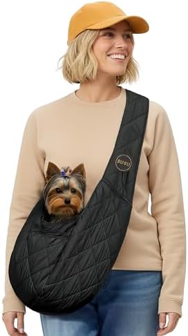 Small Dog Sling Carrier, Hands-Free Crossbody by SUSUPETCO