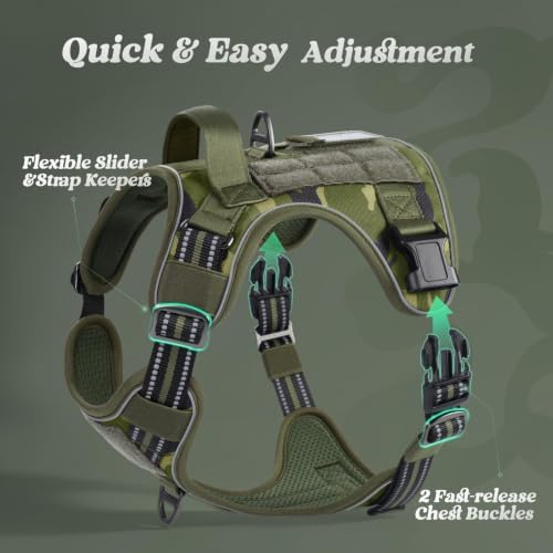 rabbitgoo Tactical Dog Harness for Large Dogs, No Pull Service Pet Vest - Image 2