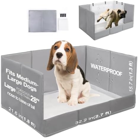 HQ4US 4LEGS Dog Litter Box Indoor High Walls, Puppy Pee Pad Holder Foldable by HQ4US4LEGS