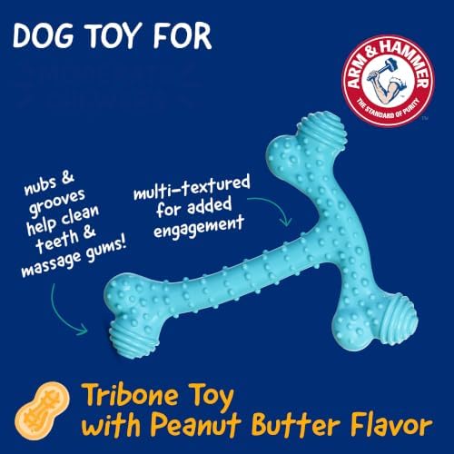 Arm & Hammer Nubbies T-Bone Dental Dog Chew Toy, Peanut Butter Flavor - Image 2