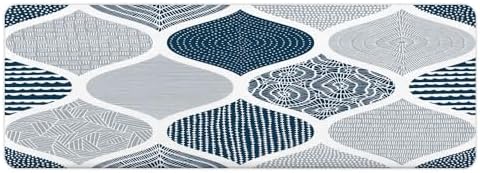 JAWO Blue and Grey Paisley Bath Mat - Image 2