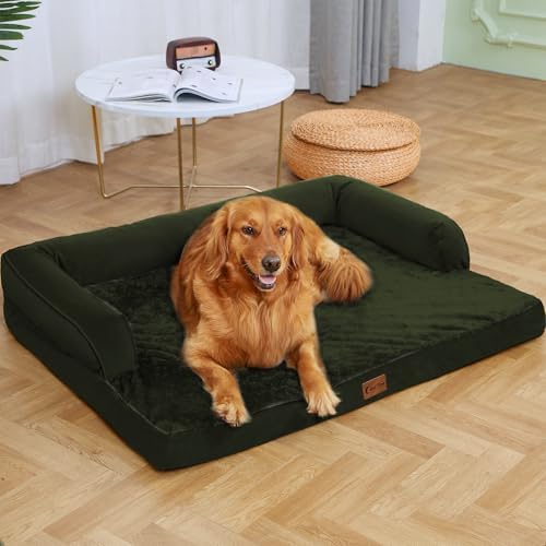 Waterproof Orthopedic Dog Bed for Large Dogs, Olive Green - Image 6