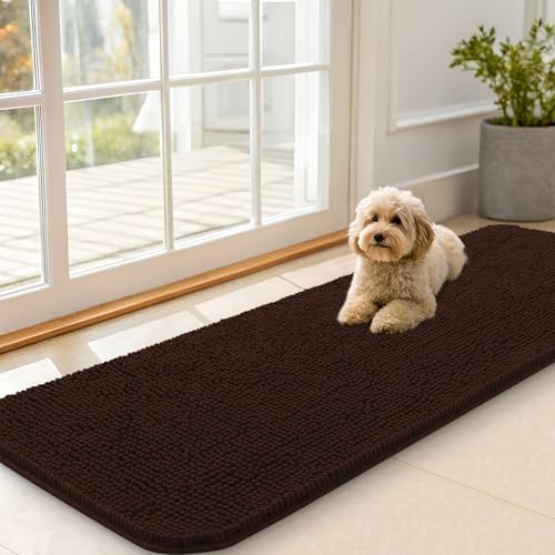 OLANLY Dog Door Mat for Muddy Paws 59x20, Super Absorbent Chenille Mud Mat by OLANLY