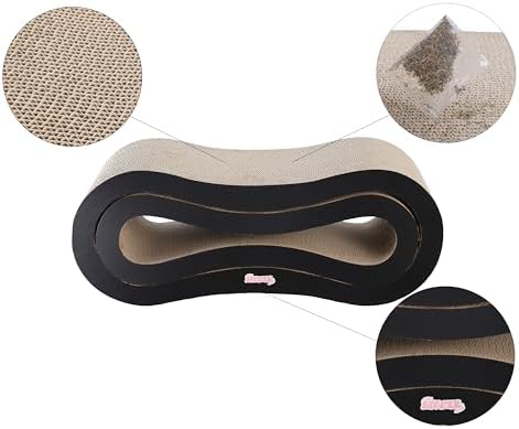CSR1014A Suvi 26" Modern Cardboard Infinity 2-in-1 Lounge Bed Cat Scratcher - Image 5