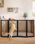 32" Extra Tall Free Standing Dog Gate Indoor, Foldable Pet Gate by Cideny