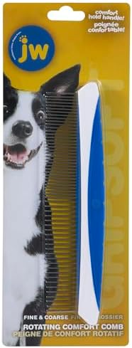 JW Pet Company 8-Inch Gripsoft Rotating Comfort Comb, Fine and Coarse by JWPet