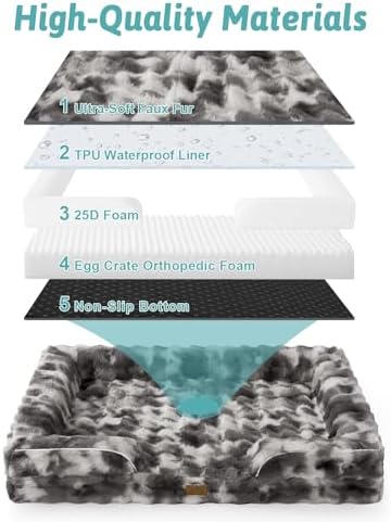 COZY KISS Faux Fur Orthopedic Dog Bed Washable - Image 3