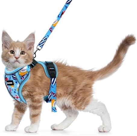 Halypet Cat Harness and Leash Set, Escape Proof Adjustable Harness by DOMoreWithYourPet