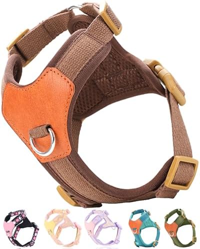 Brown Medium Dog Harness for Medium Dogs, No Pull Dog Harness by SOLMOONY