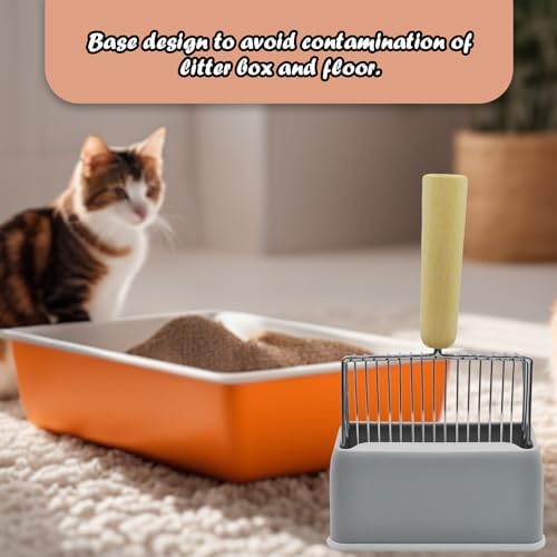 Metal Cat Litter Scooper with Holder, Stainless Steel Litter Scooper with - Image 3