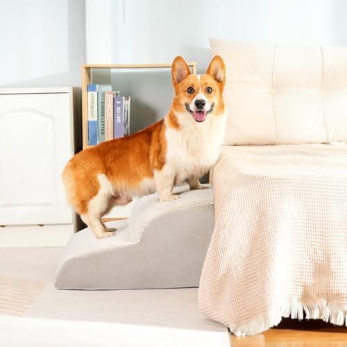 Dog Stairs for Small Dogs, High Density Foam Dog Ramp, Extra Wide Non-Slip Pet - Image 2