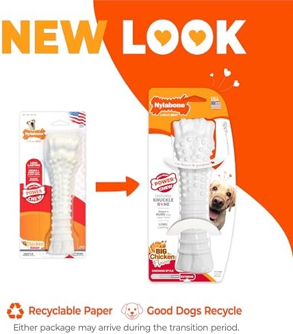 Nylabone Power Chew Textured Knuckle Bone Dog Toy, Chicken Flavor - Image 4