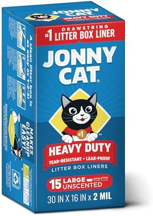 Jonny Cat Litter Box Liners Heavy Duty, Tear & Leak Resistant Large 15ct by JonnyCat