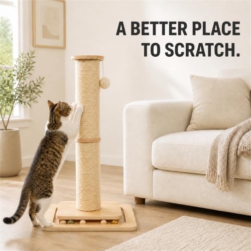 Cat Scratching Post, 4 Inch Large Sisal Scratching Posts - Image 6