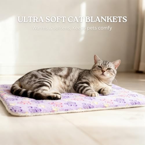 2 Pack Cat Blankets for Indoor Cats, Ultra Soft Reversible Mat, Fluffy Flannel - Image 4