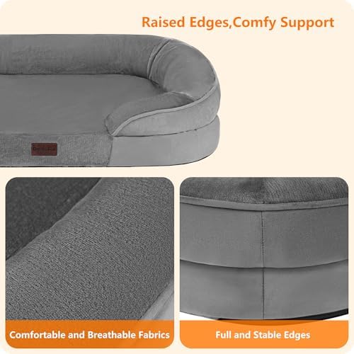 Dwanton Orthopedic Waterproof Large Dog Bed Sofa, Gel Memory Foam - Image 5