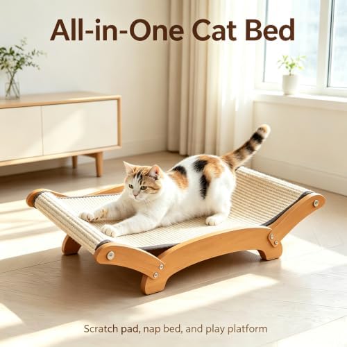 Extra Large Sisal Cat Scratcher Bed, 2-in-1 Lounger and Scratching Pad - Image 7