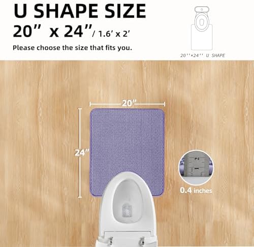 TYUU Toilet Rug, Thin Toilet Rugs U Shaped Washable Non Slip Absorbent Quick - Image 2