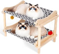 2-Layer Cat Hammock Bed, Breathable Washable Covers, Wooden Pet Furniture by MITREL