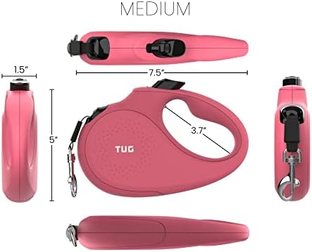 TUG Monochrome 360° Tangle-Free Retractable Dog Leash | 16 ft Strong Nylon Tape - Image 3