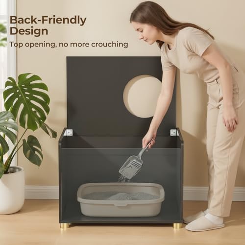 Amunrbrek Top Entry Litter Box Enclosure, Flip Top - Image 2