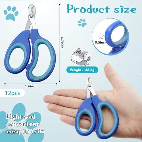 Therwen 12 Pcs Cat Nail Clipper Bulk Cat Nail Trimmer Kitten Claw Clippers Pet - Image 2