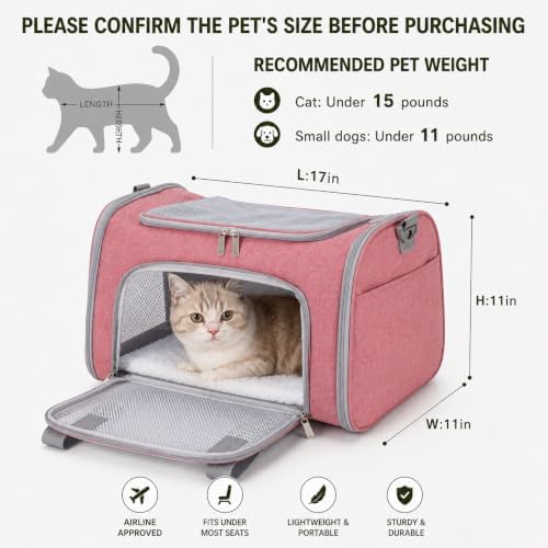 Pet Carrier for Cats and Small Dogs Up to 15 lb - Image 3