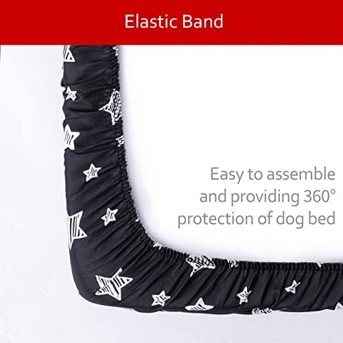 Waterproof Dog Bed Covers Replacement Lovely Black Star Print, 44x54 Inches - Image 5