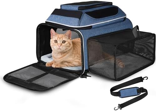 Petskd Top and Side Expandable Small Pet Carrier Airline Approved by Petskd