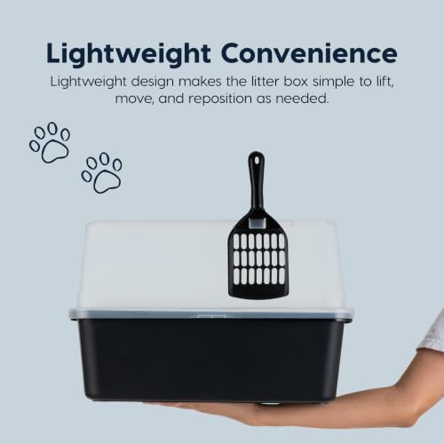 IRIS USA Cat Litter Box Small, High Sided, Scatter Shield - Image 4